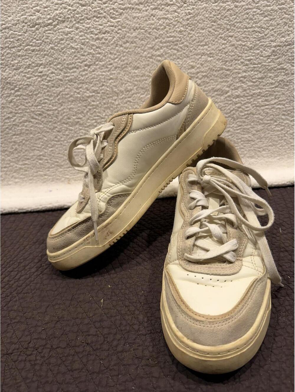 Casual White and Beige Sneakers Women's